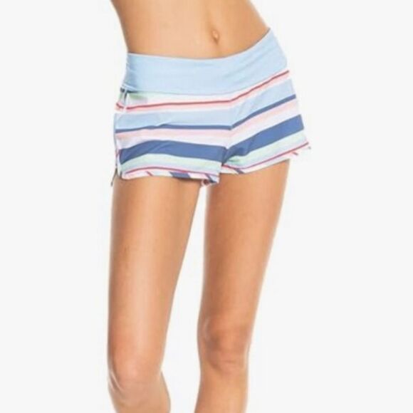 Roxy Endless Summer Striped Lightweight Beach Shorts - Size Small - Picture 1 of 12